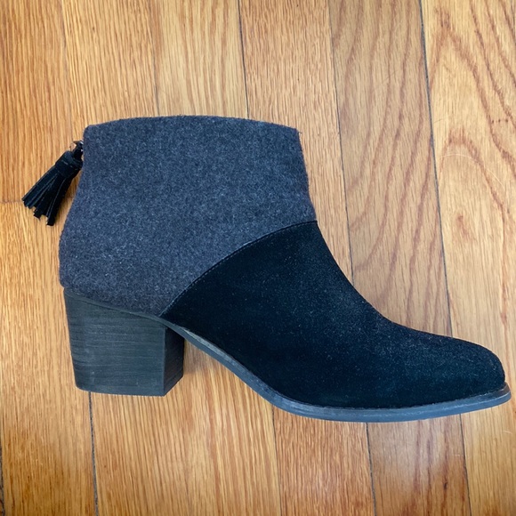 Suede and wool black/gray Toms ankle boots - Picture 1 of 3